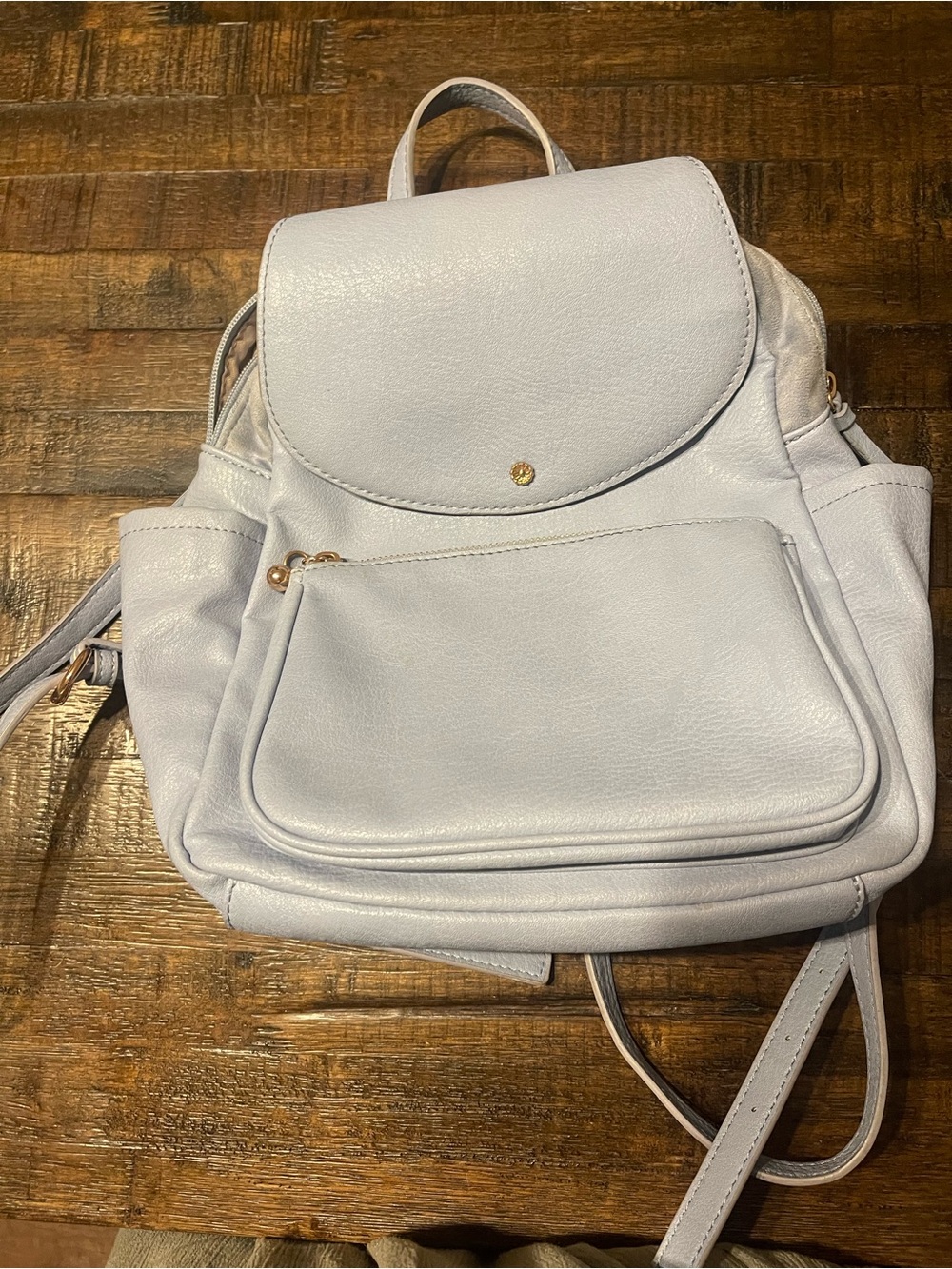 LC Lauren Conrad Light Gray Leatherette Backpack